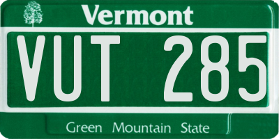 VT license plate VUT285