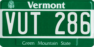 VT license plate VUT286