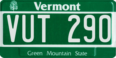 VT license plate VUT290