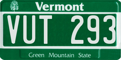VT license plate VUT293