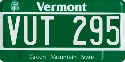 VT license plate VUT295