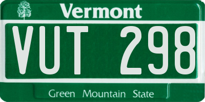 VT license plate VUT298
