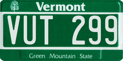 VT license plate VUT299