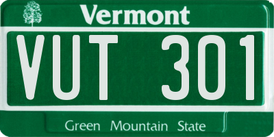 VT license plate VUT301