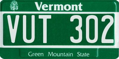 VT license plate VUT302