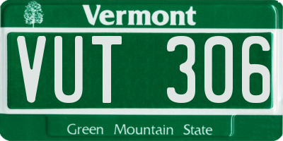 VT license plate VUT306