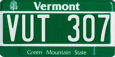 VT license plate VUT307