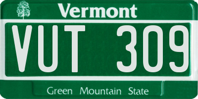VT license plate VUT309