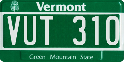 VT license plate VUT310