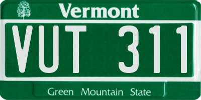 VT license plate VUT311