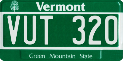 VT license plate VUT320