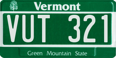 VT license plate VUT321