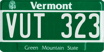 VT license plate VUT323