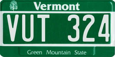 VT license plate VUT324