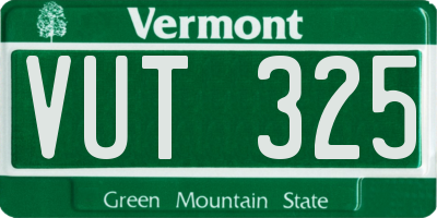 VT license plate VUT325