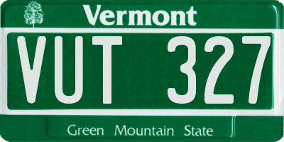 VT license plate VUT327