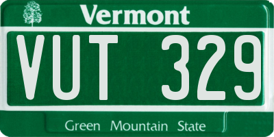 VT license plate VUT329