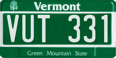 VT license plate VUT331
