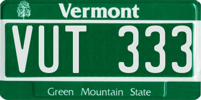 VT license plate VUT333