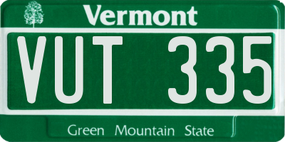 VT license plate VUT335