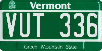 VT license plate VUT336