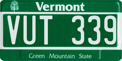 VT license plate VUT339