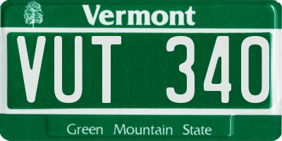 VT license plate VUT340