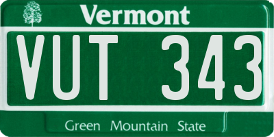 VT license plate VUT343