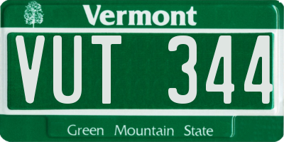 VT license plate VUT344