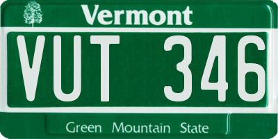 VT license plate VUT346