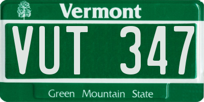 VT license plate VUT347