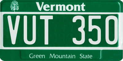VT license plate VUT350
