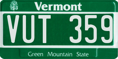 VT license plate VUT359