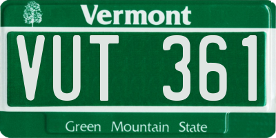 VT license plate VUT361