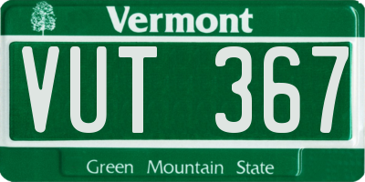 VT license plate VUT367