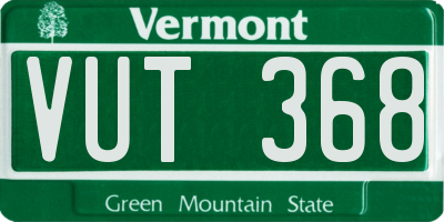 VT license plate VUT368