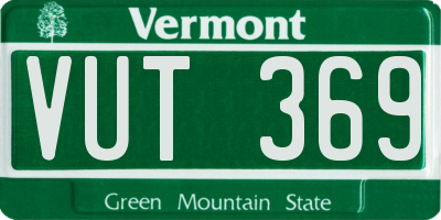 VT license plate VUT369