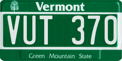 VT license plate VUT370