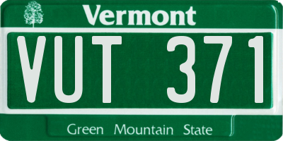 VT license plate VUT371