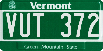 VT license plate VUT372