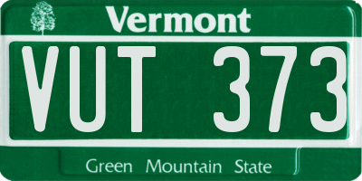 VT license plate VUT373