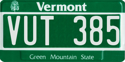 VT license plate VUT385