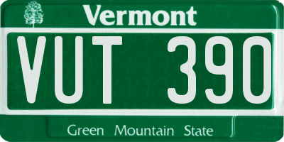 VT license plate VUT390