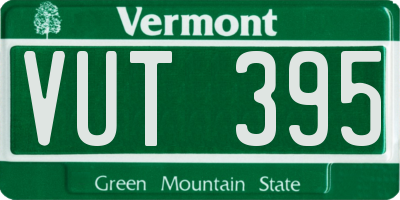 VT license plate VUT395