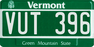 VT license plate VUT396