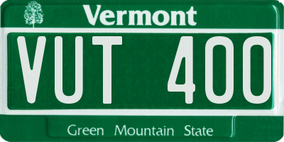 VT license plate VUT400