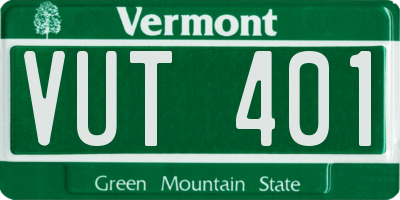 VT license plate VUT401