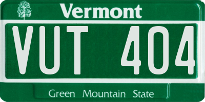 VT license plate VUT404