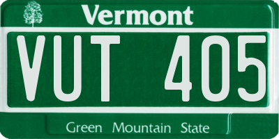VT license plate VUT405