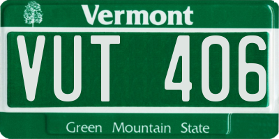 VT license plate VUT406